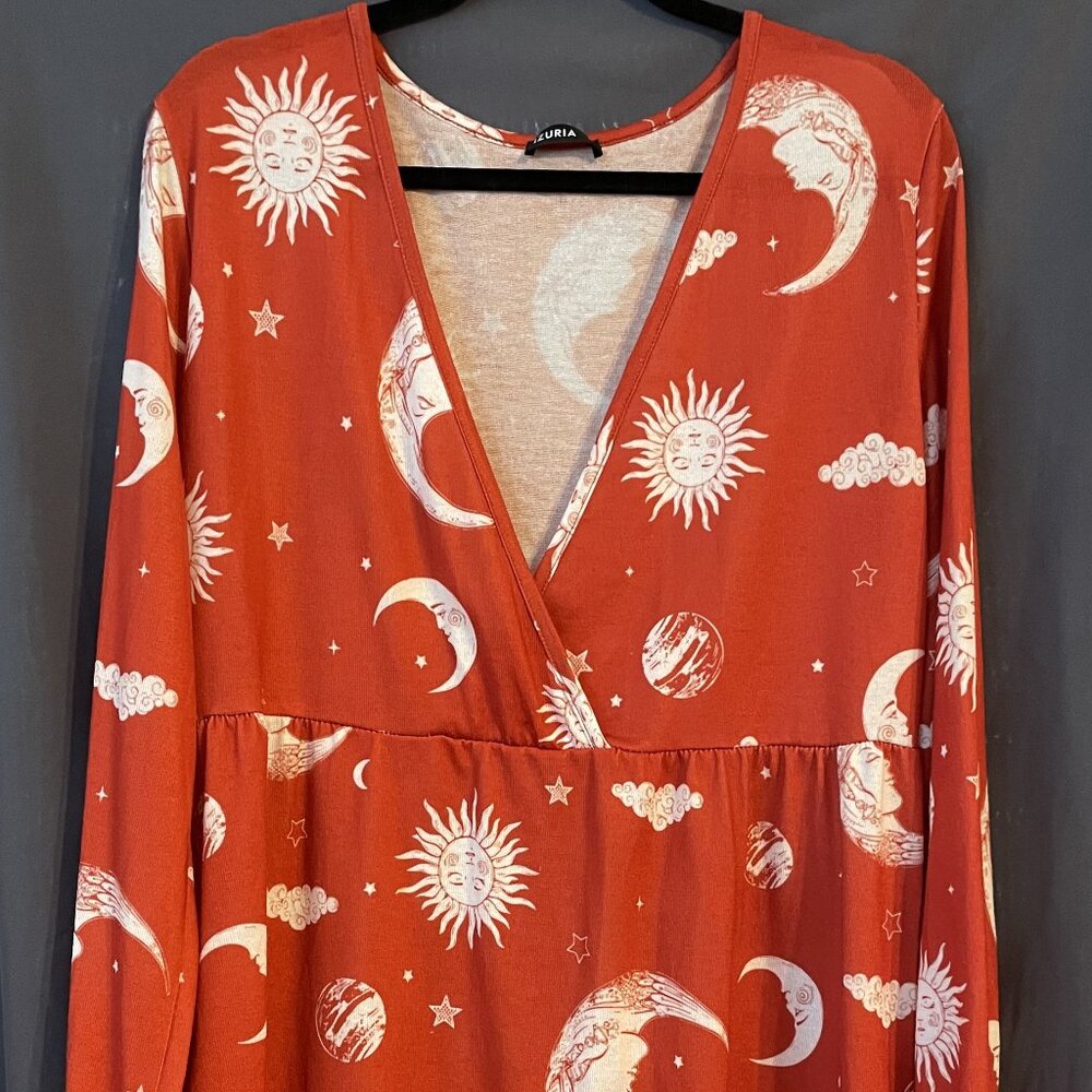 Orange knit celestial dress